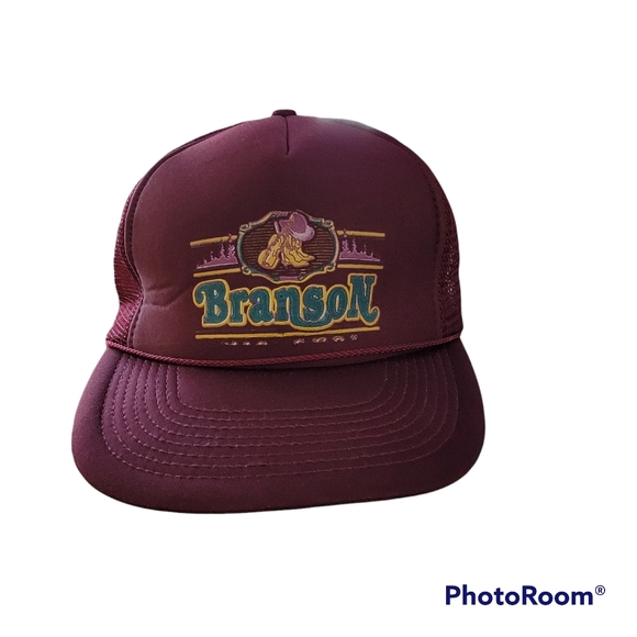 Vintage Burgundy Branson Missouri Truckers Baseball Hat Adjustable